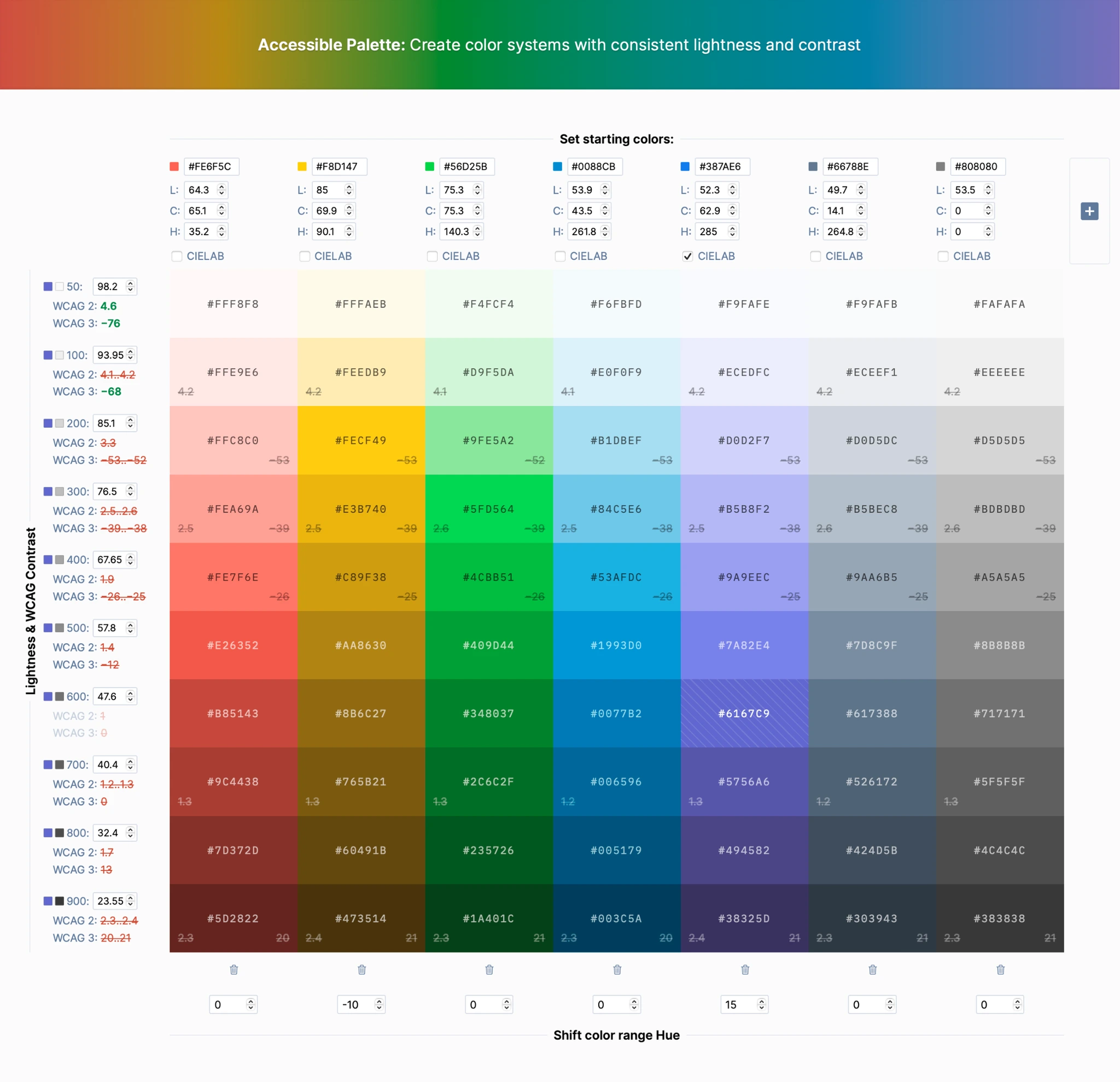 Accessible Palette screenshot