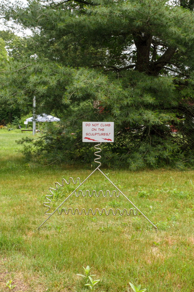 One of the diagrams reused as a sign holder near the World Headquarters