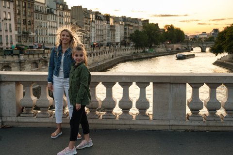 Girls on one of the bridges