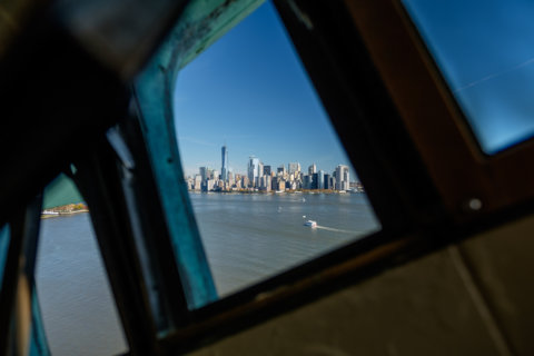 View from the crown of Statue of Liberty