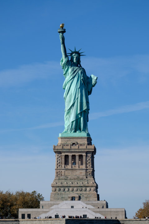 Statue of Liberty with the pedestal