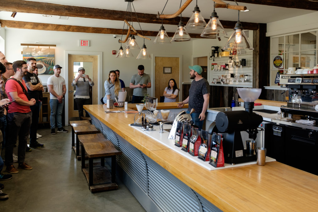 Coffee bar at Vermont Artisan Coffee & Tea Co.